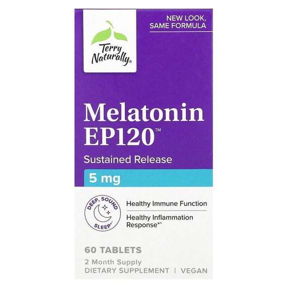 Terry Naturally, Melatonin EP120, 5 mg, 60 vegane Tabletten