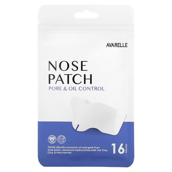 Avarelle, Nose Patch, Pore &amp; Oil Control, 16 патчей