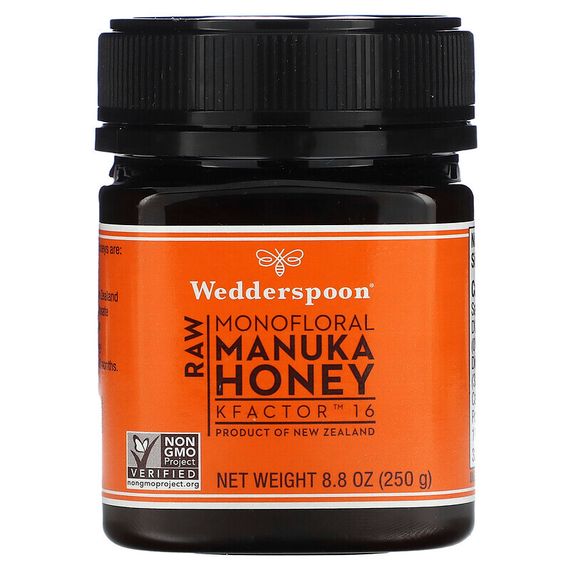 Wedderspoon, KFactor 16, необработанный монофлорный мед манука, 250 г (8,8 унций)