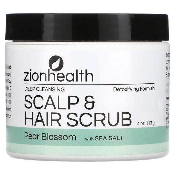 Zion Health, Глубоко очищающий скраб для кожи головы и волос, грушевый цвет и морская соль, 113 г (4 унции)