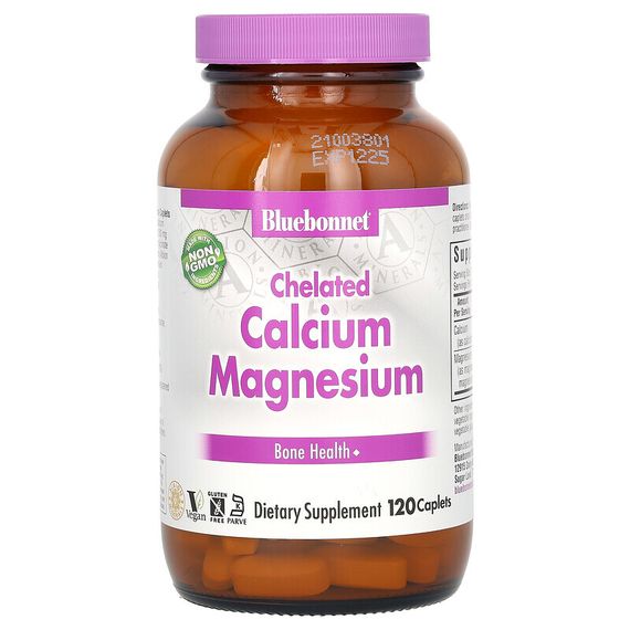 Bluebonnet Nutrition, Chelated Calcium Magnesium, 120 Caplets