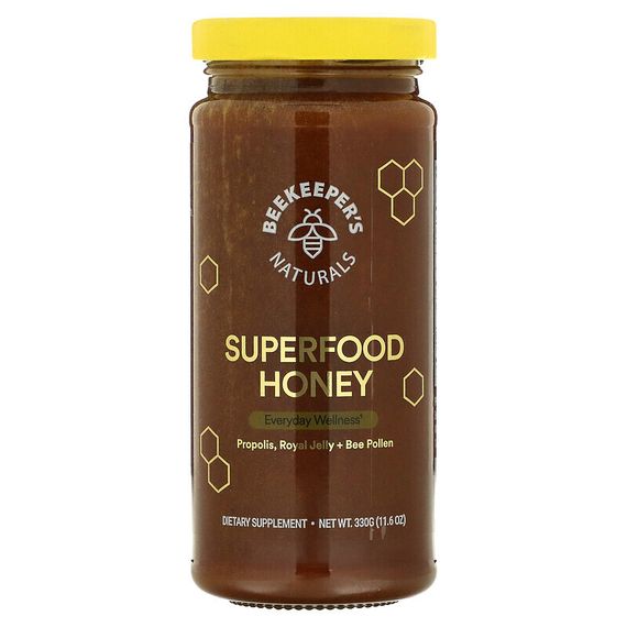 Beekeeper&#39;s Naturals, B. Powered, мед из суперфудов, 330 г (11,6 унции)