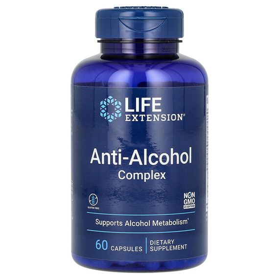 Life Extension, комплекс, нейтрализующий вредное воздействие алкоголя, 60 капсул