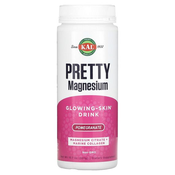 KAL, Pretty Magnesium, напиток для сияющей кожи, гранат, 301 г (10,7 унции)