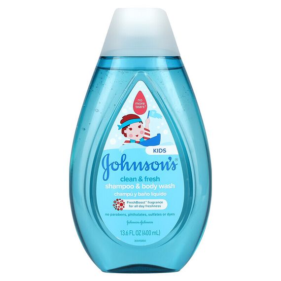 Johnson&#39;s Baby, Kids, Shampoo &amp; Body Wash, Clean &amp; Fresh, 13.6 fl oz (400 ml)