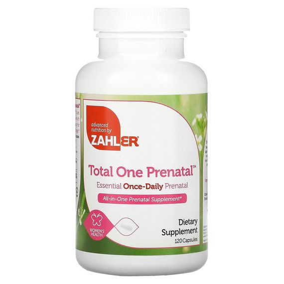 Zahler, Total One Prenatal, пренатальный комплекс, для приема один раз в день, 120 капсул