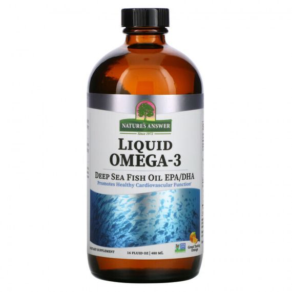 Nature&#39;s Answer, Liquid Omega-3, Deep Sea Fish Oil EPA/DHA, Orange, 16 fl oz (480 ml)