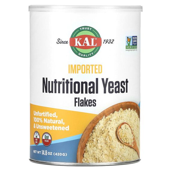 KAL, Imported Nutritional Yeast Flakes, 14.8 oz (420 g)