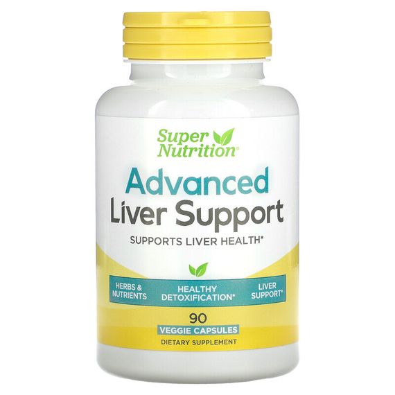 Super Nutrition, Advanced Liver Support, улучшенная поддержка печени, 90 вегетаринских капсул