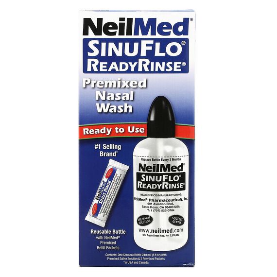 NeilMed, SinuFlo ReadyRinse, смесь для промывания носа, набор из 2 предметов