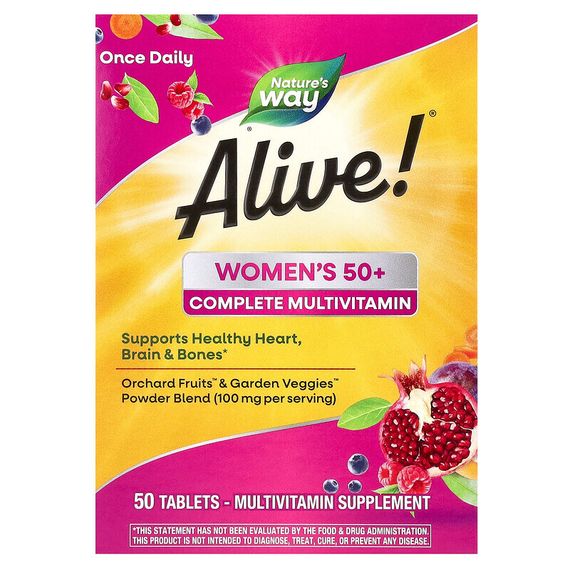 Nature&#39;s Way, Alive! полноценный мультивитаминный комплекс для женщин старше 50 лет, 50 таблеток