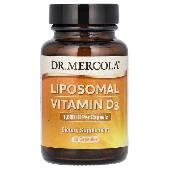 Dr. Mercola, липосомальный витамин D3, 1000 МЕ, 30 капсул