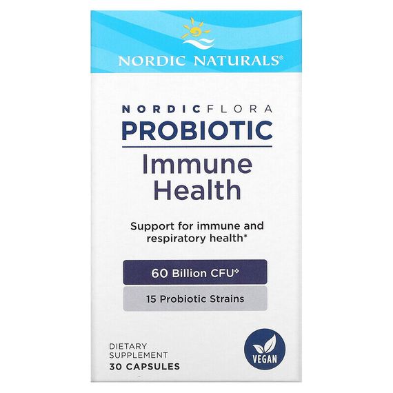 Nordic Naturals, Nordic Flora Probiotic, для поддержания здоровья иммунной системы, 60 млрд КОЕ, 30 капсул