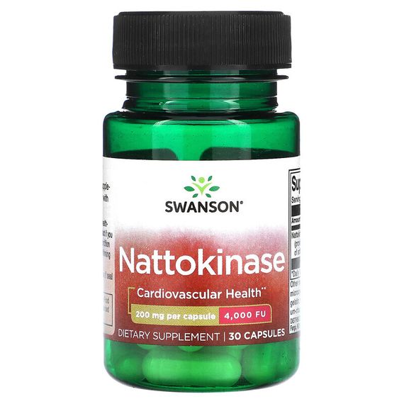 Swanson, Наттокиназа, 200 мг, 30 капсул