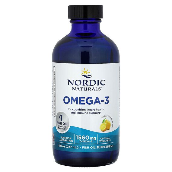 Nordic Naturals, омега-3, лимон, 237 мл (8 жидк. унций)