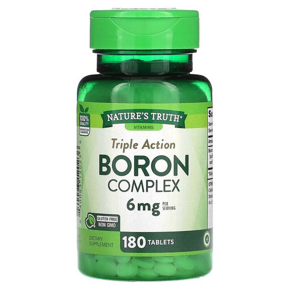 Nature&#39;s Truth, Triple Action Boron Complex, 3 mg, 180 Tablets